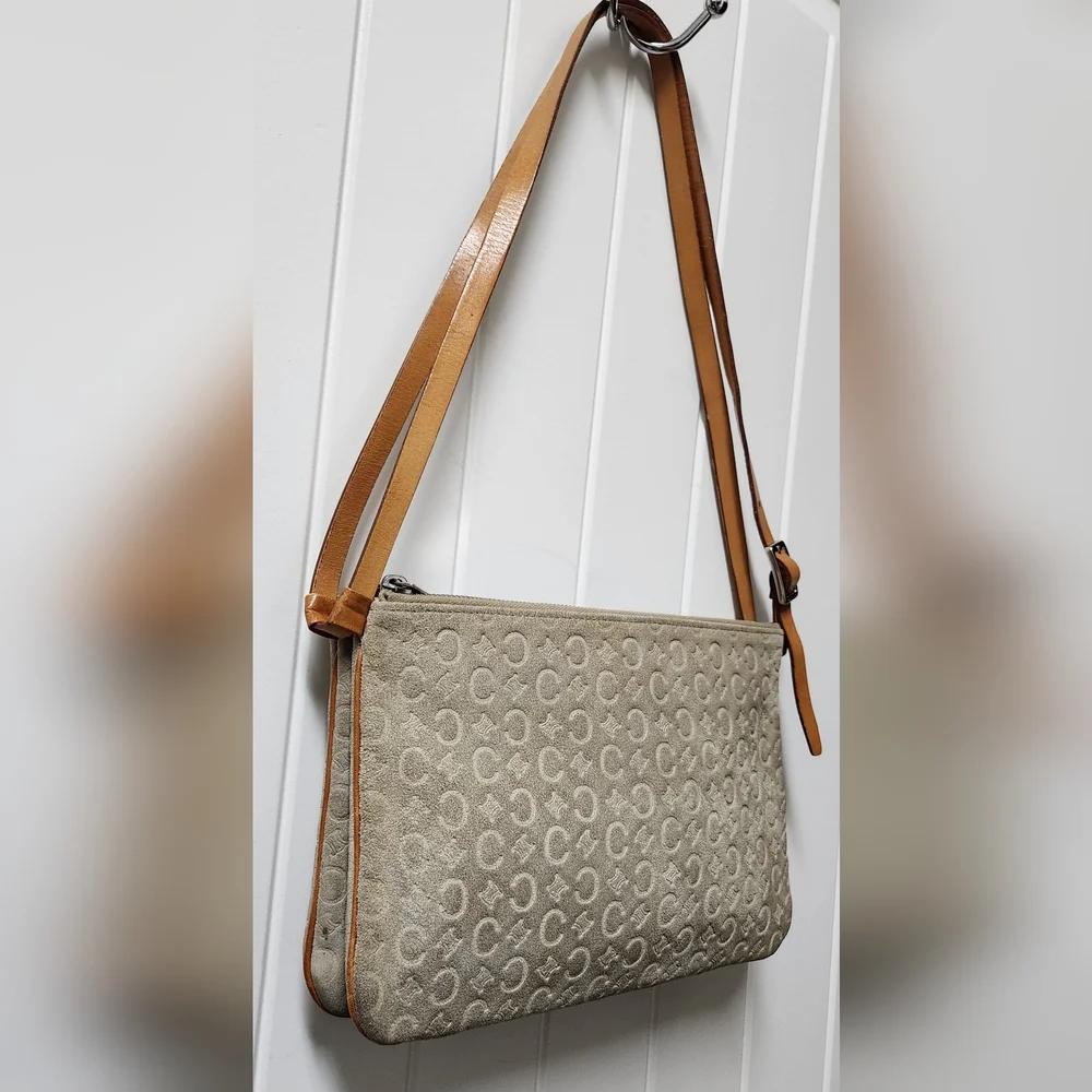 CELINE Macadam C Dual Pouch Suede Shoulder Bag - Picture 4 of 12